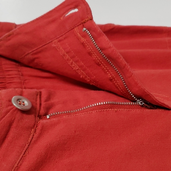 Anthropologie Love Tree orange linen cargo pants joggers - Picture 7 of 16